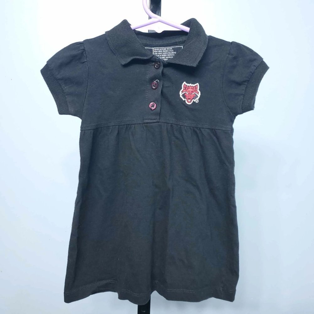 4/$10 Infant Girls Black Arkansas Red Wolfs Shirt Dress |Size: 12M